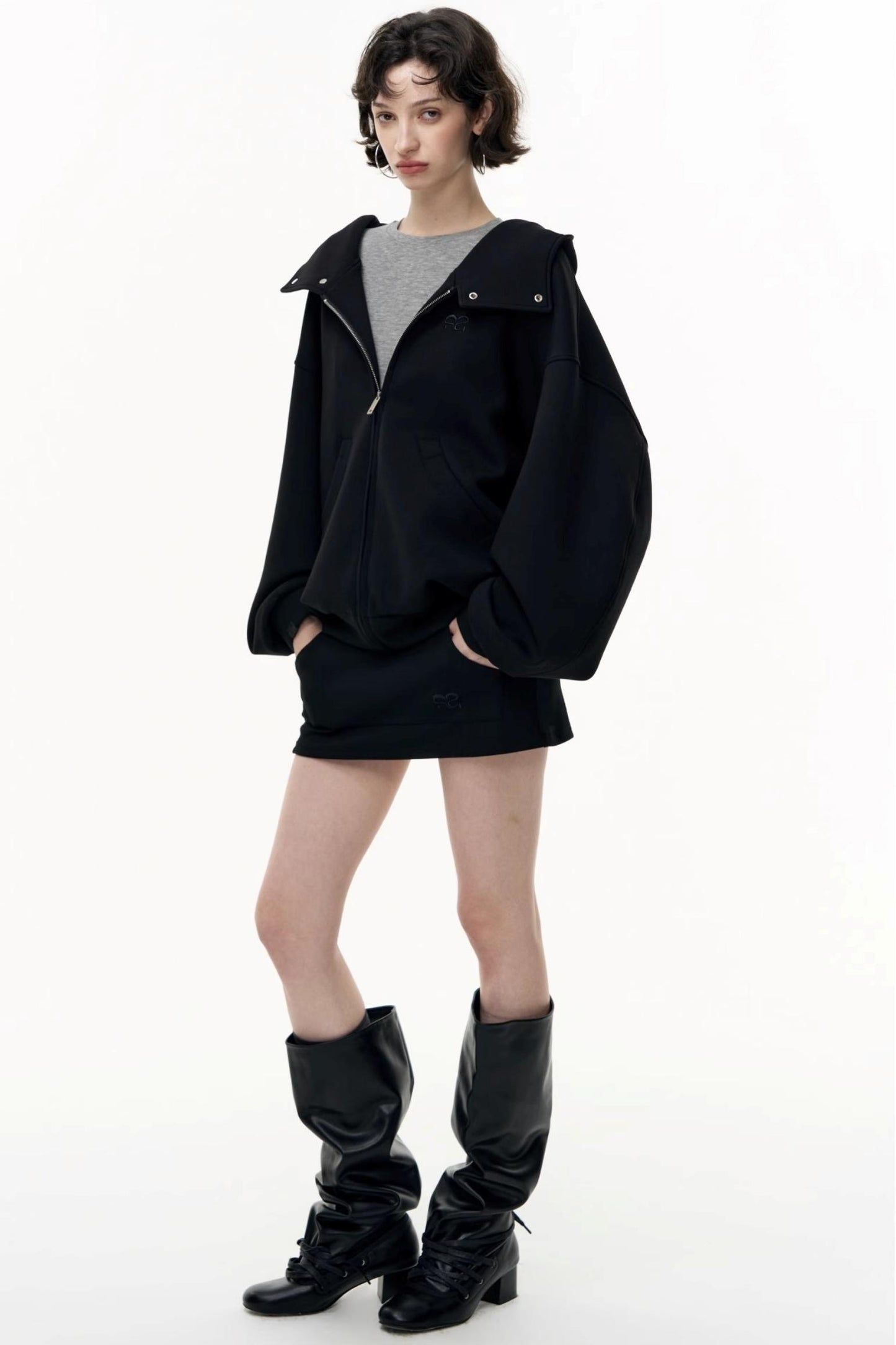 Tea Layer Hooded Cardigan Coat