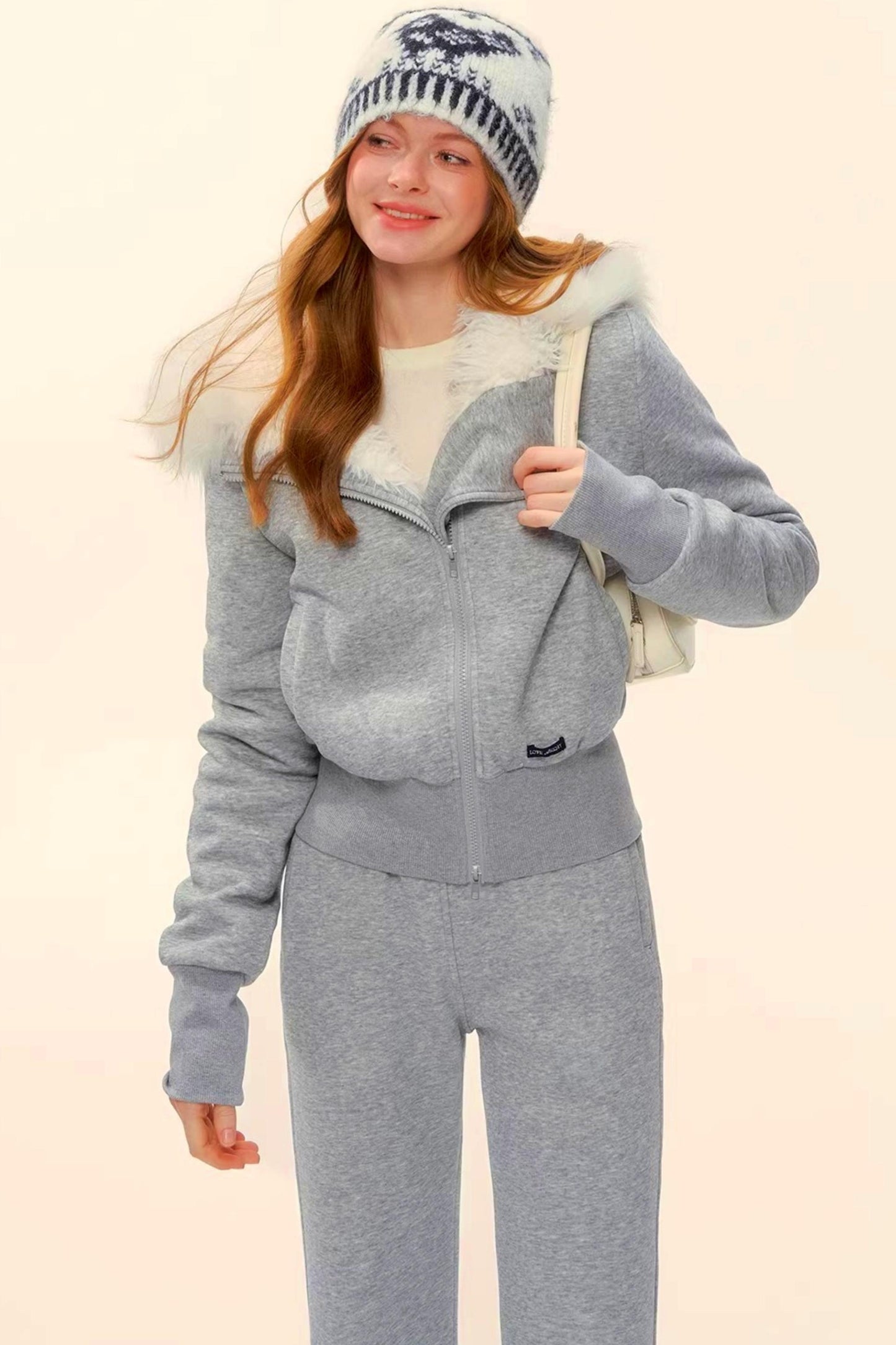 Retro Fleece Hooded Jacket Set-Up