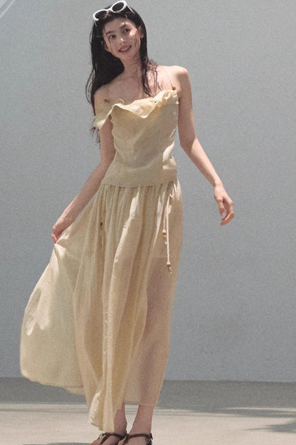 Summer Ruffled Camisole Skirt Set-Up