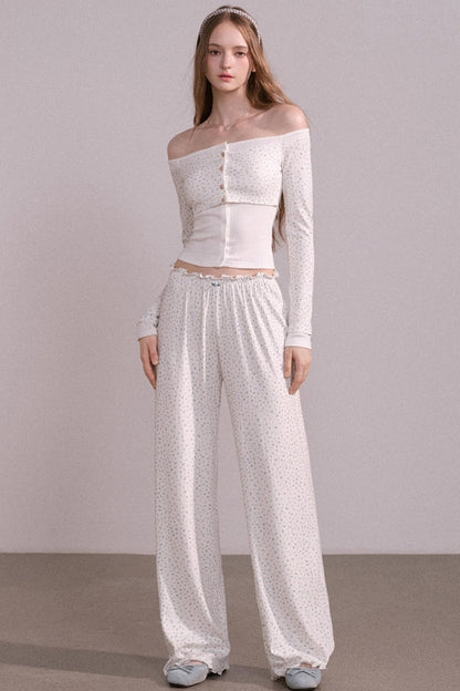 Autumn Floral Knitted Tops Set-Up