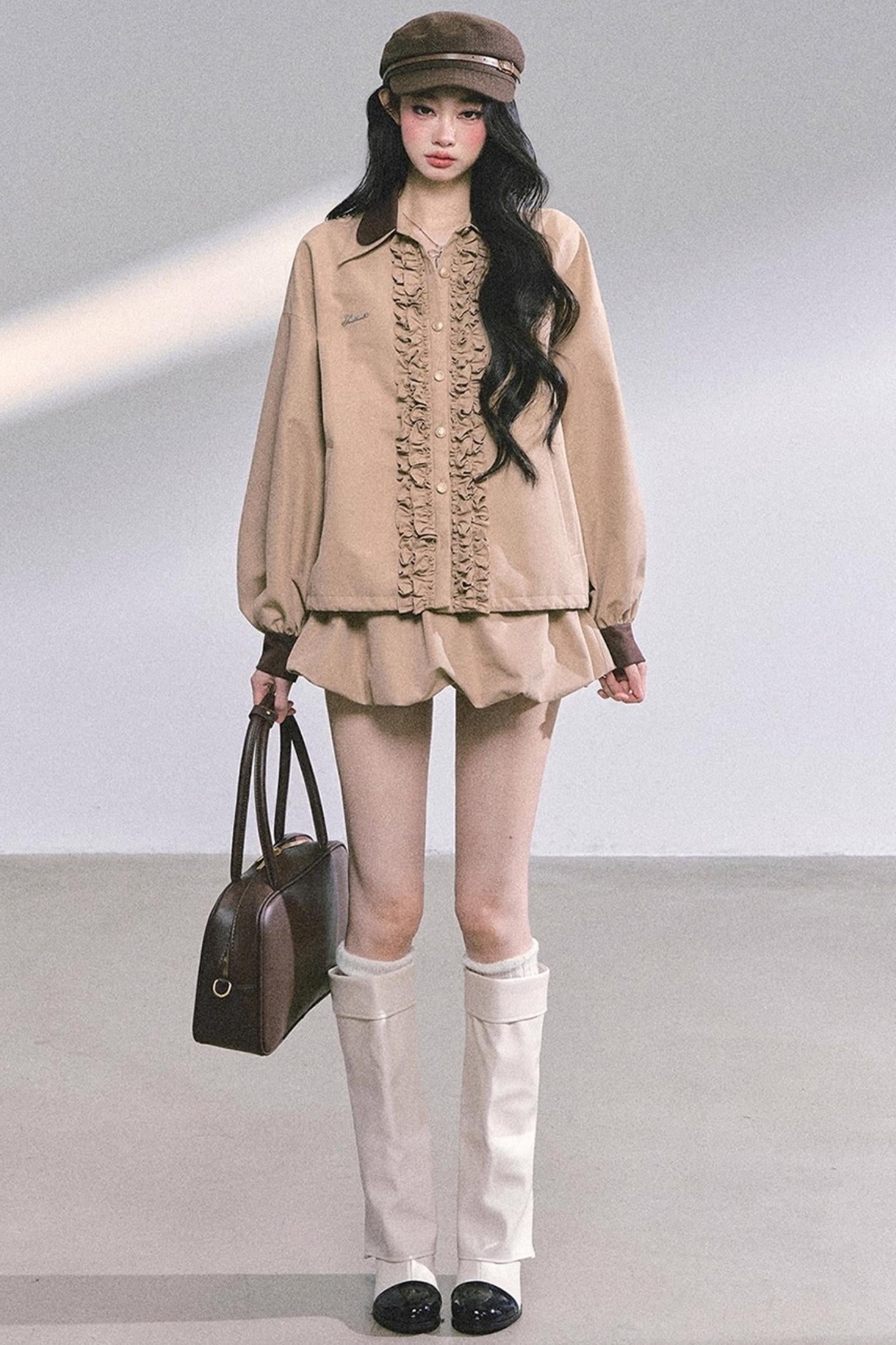 Autumn Two-Piece Jacket Skirt Set-Up