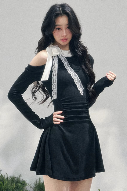 Entwined Warmth Waist-Cinching Dress