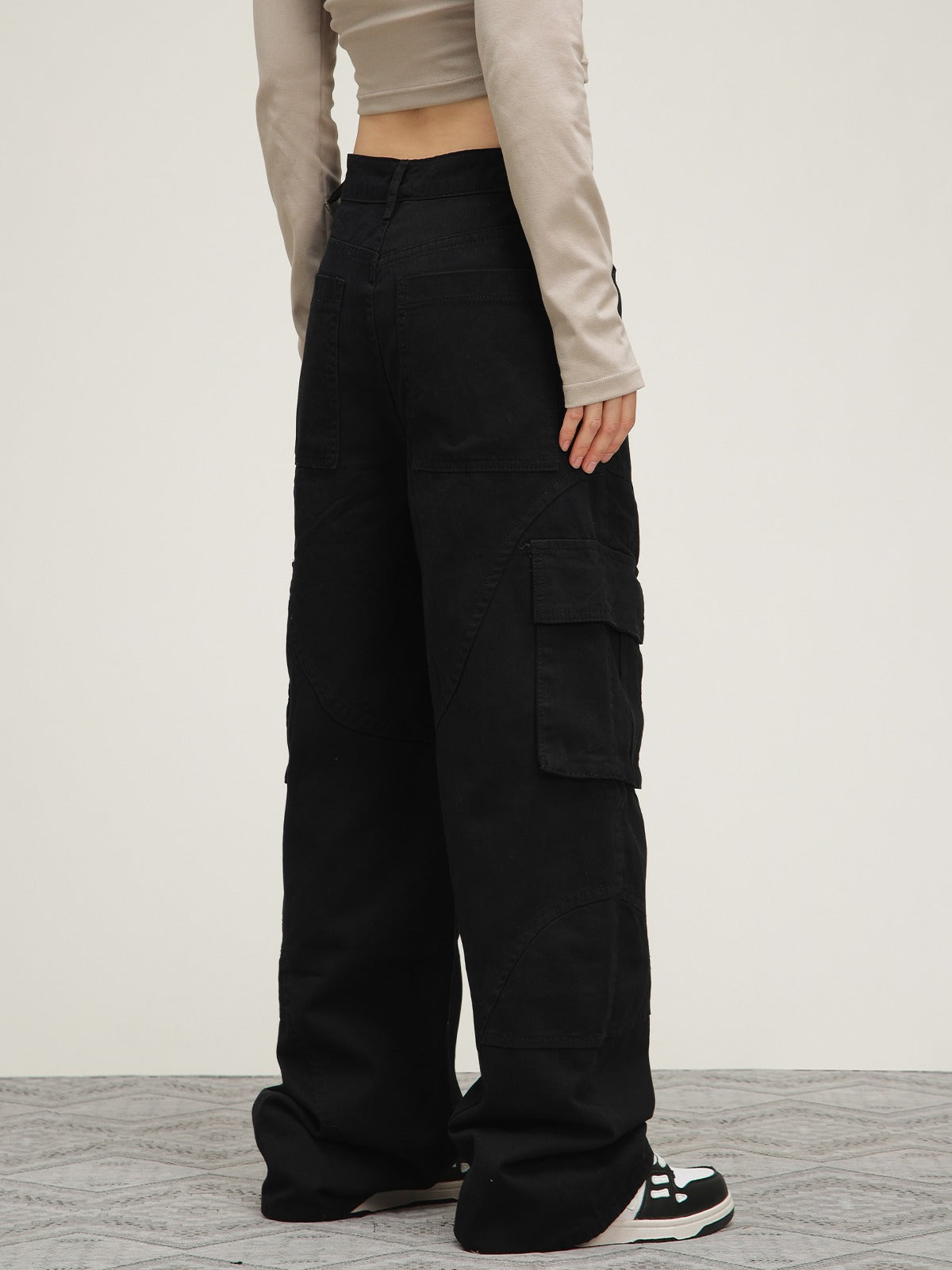 American stitching straight-leg loose pants