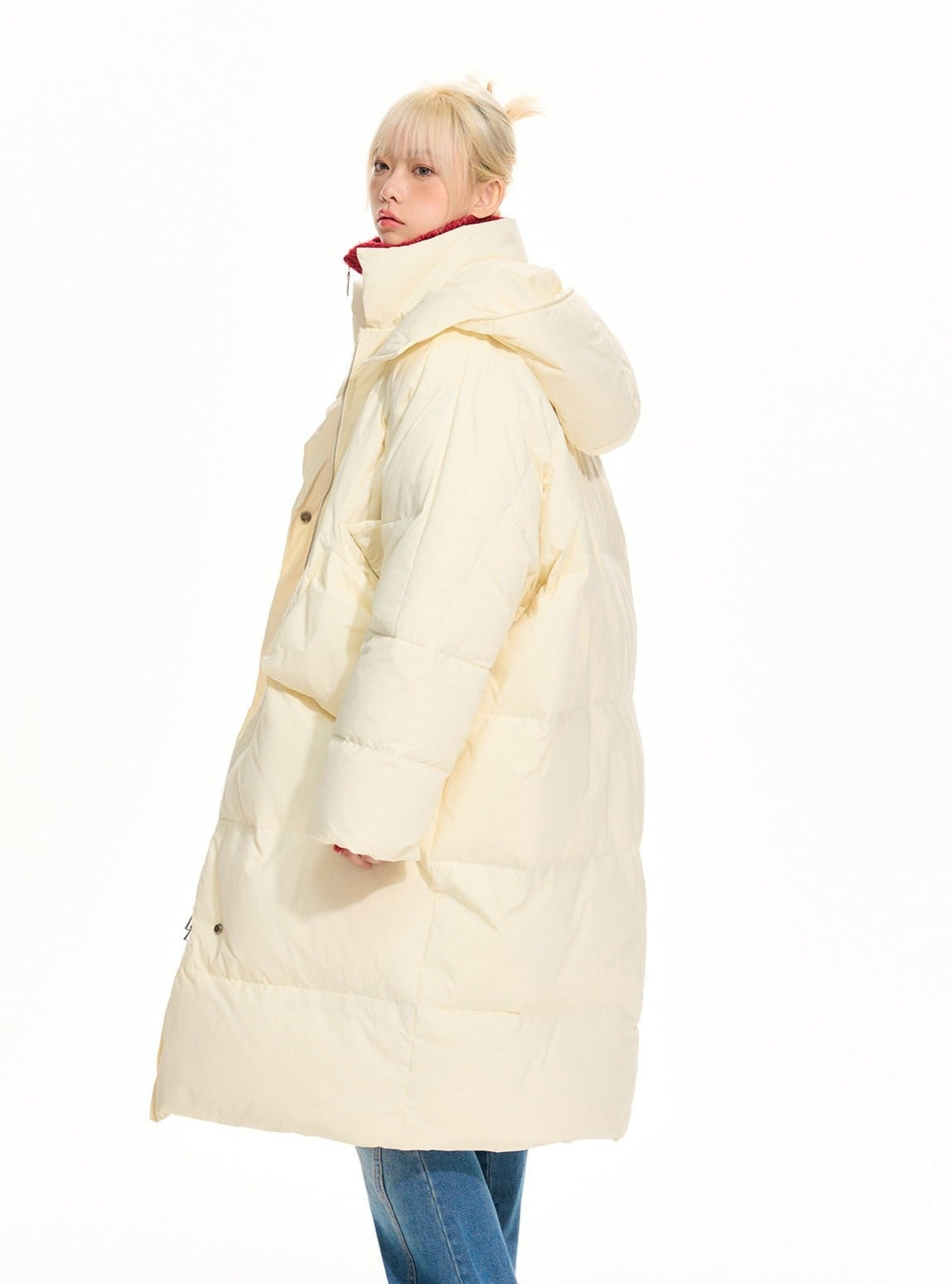 Design sense mid-length down jacket