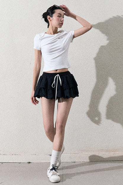 Elegant Layered Lace Skirt