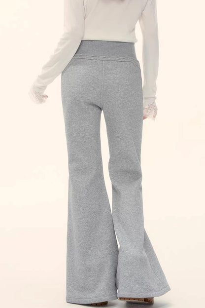 Fleece-Lined Flared Casual Pants