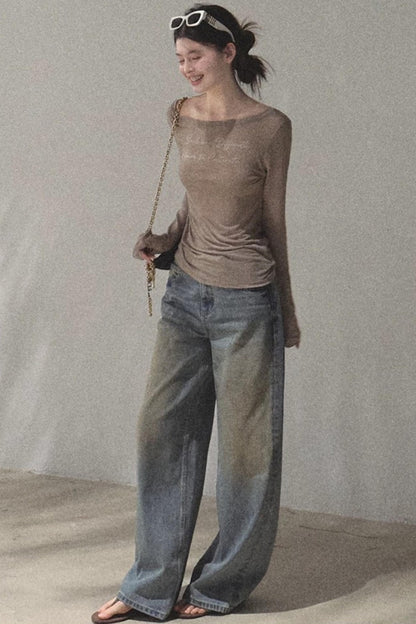 Vintage Hand-Painted Jeans Set