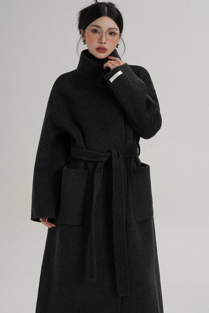 Elegant High-Neck Wool Coat