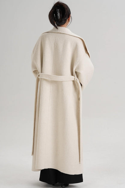 Large Lapel Long Wool Coat
