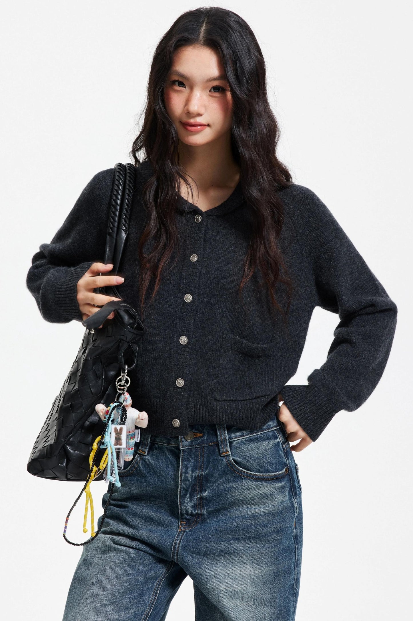 Pure Wool Raglan Cardigan