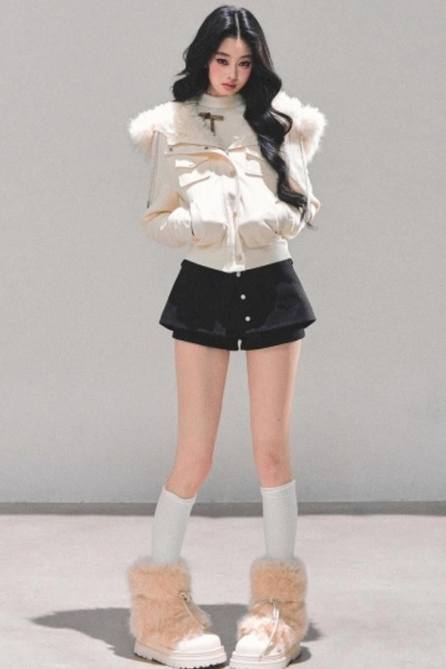 Hooded Faux Fur Winter Coat