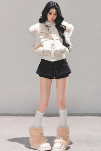 Hooded Faux Fur Winter Coat