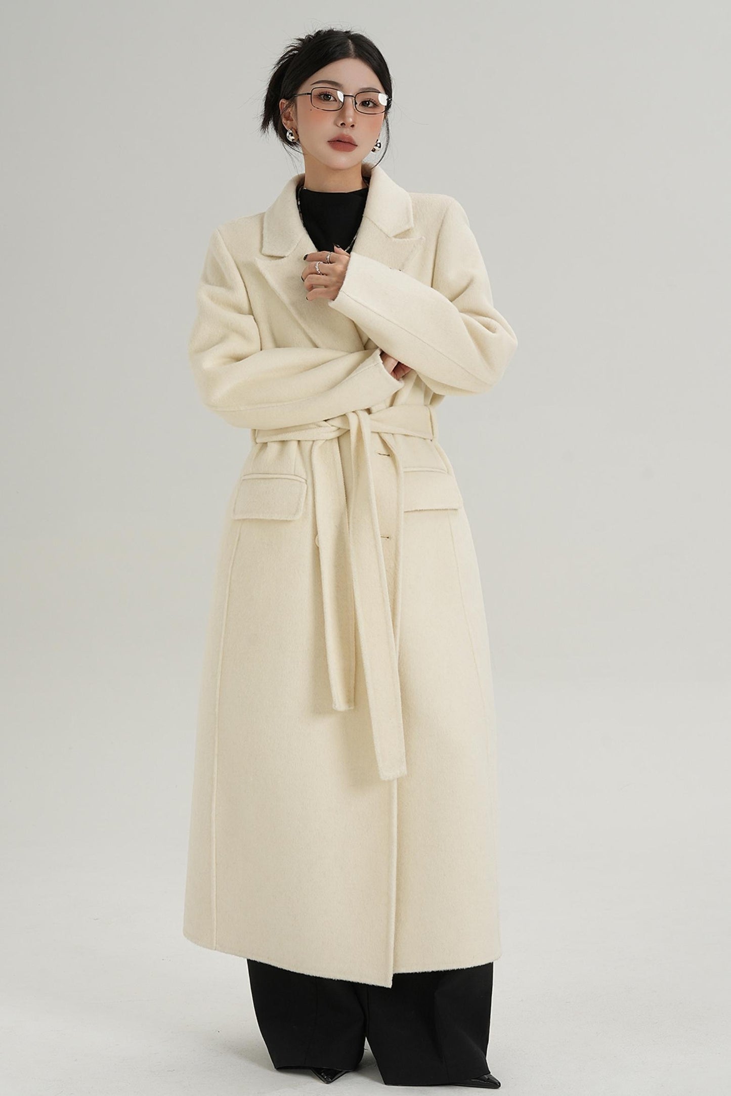 Wool Elegance Long Trench Coat