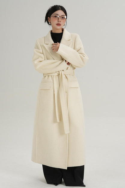 Wool Elegance Long Trench Coat