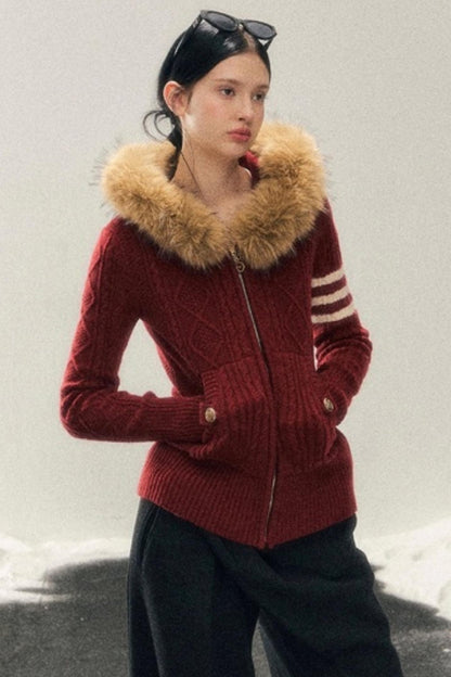 Winter Hooded Knit Sweater