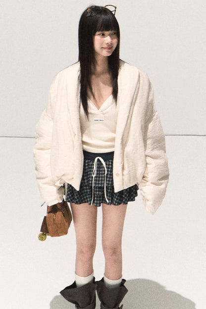 Shrine Plaid Woolen Cake A-Line Skirt