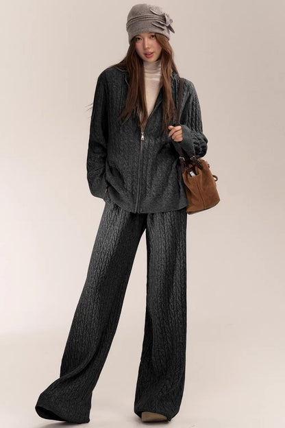 Knitted Jacket Pants Set-Up