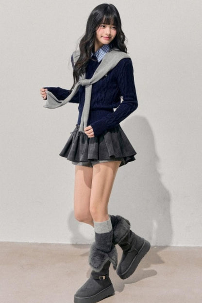 Unfinished Poem Plaid Sweater