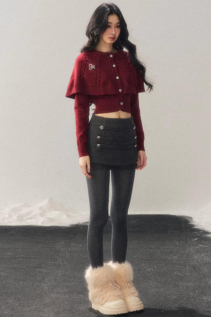 Cable Knit Cape Sweater