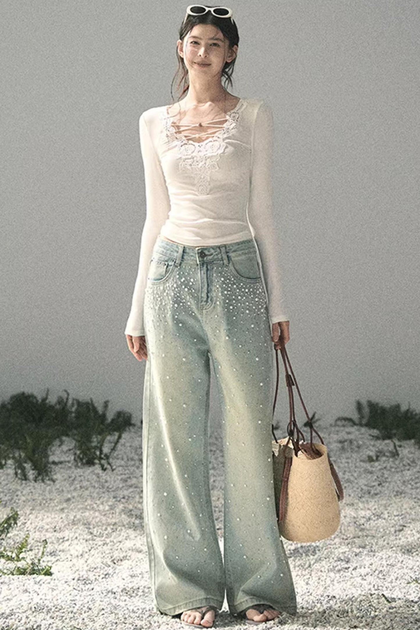 Lace V-Neck Summer Top