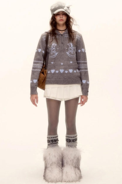 Retro Jacquard Knit Sweater