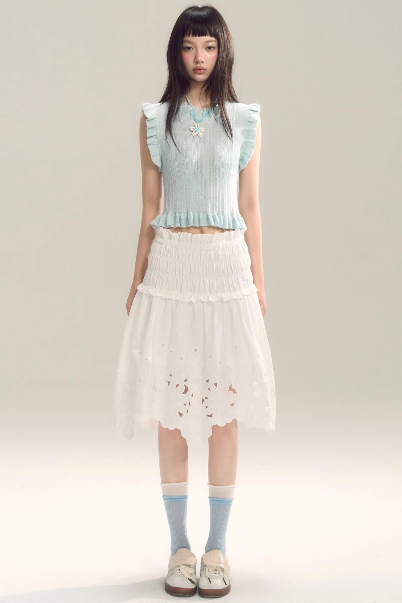 Whispering Daisy Asymmetrical Skirt Top
