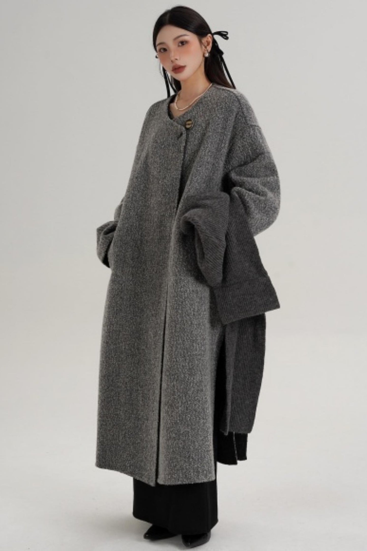 Hooded Double-Sided Wool Coat