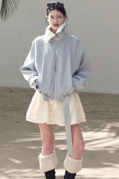 Wool Blend Embossed Floral Dress