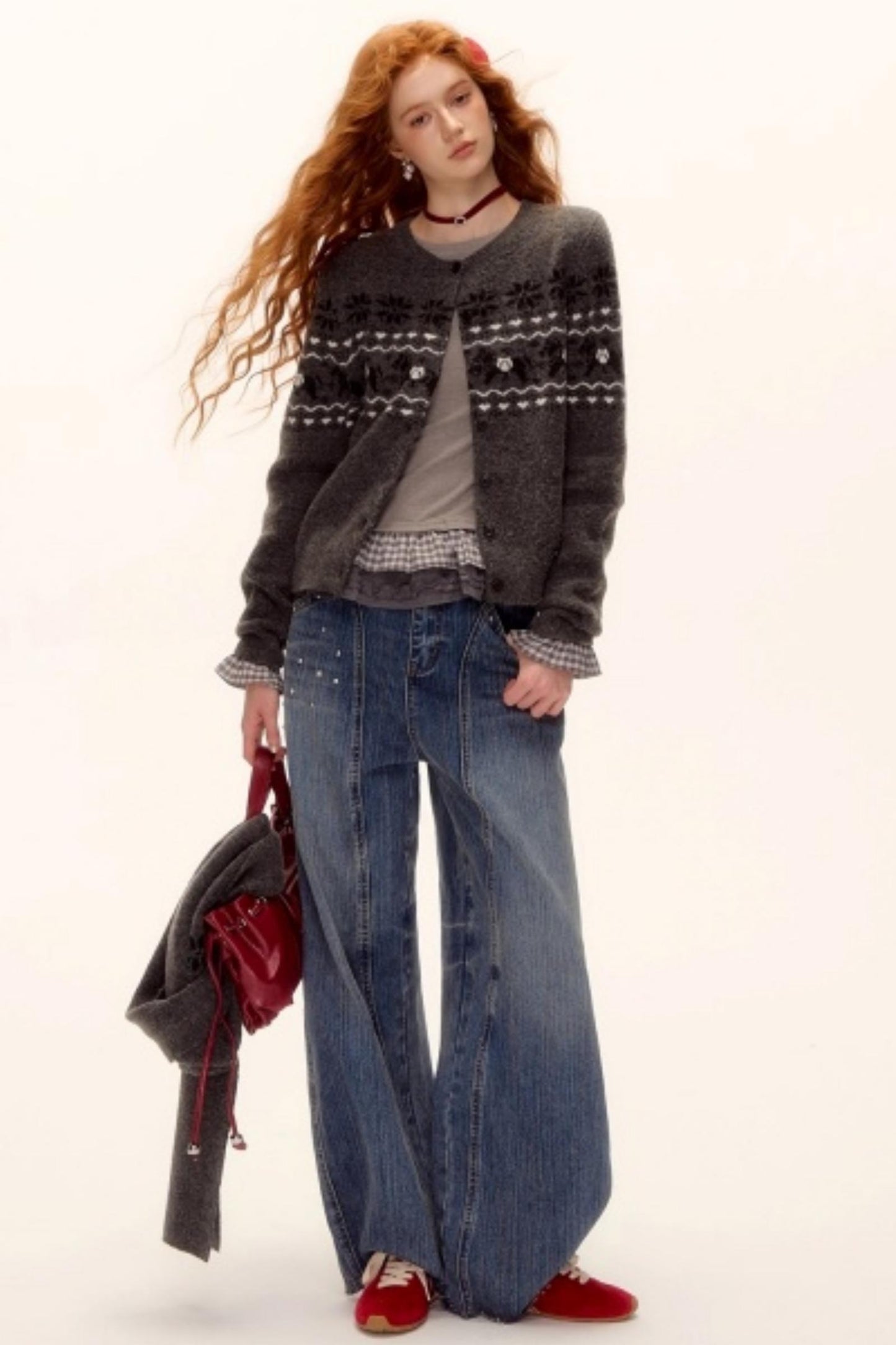 Fair Isle Wool Cardigan Set-Up