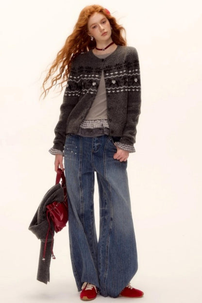 Fair Isle Wool Cardigan Set-Up