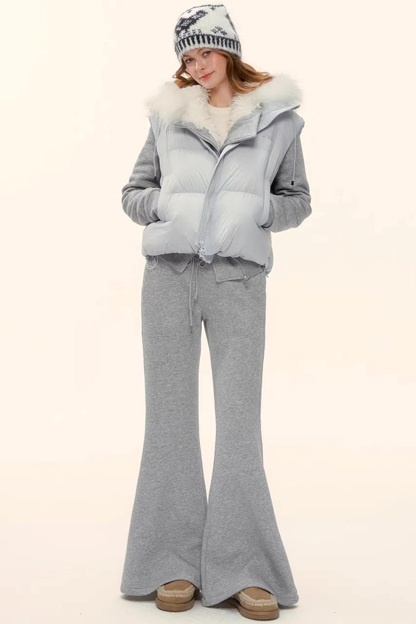 Retro Fleece-Lined Hooded Jacket Set-Up