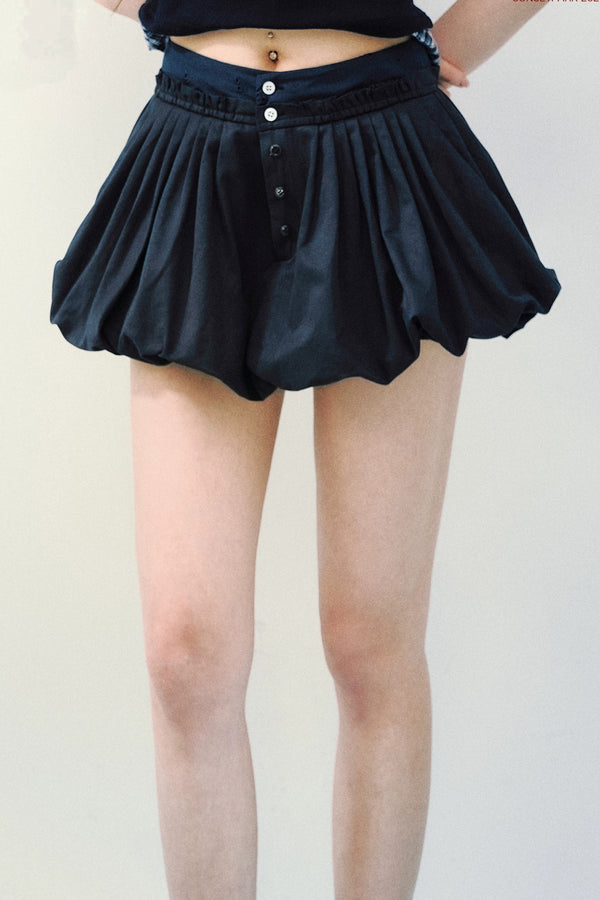Navy Blue Pleated Skirt