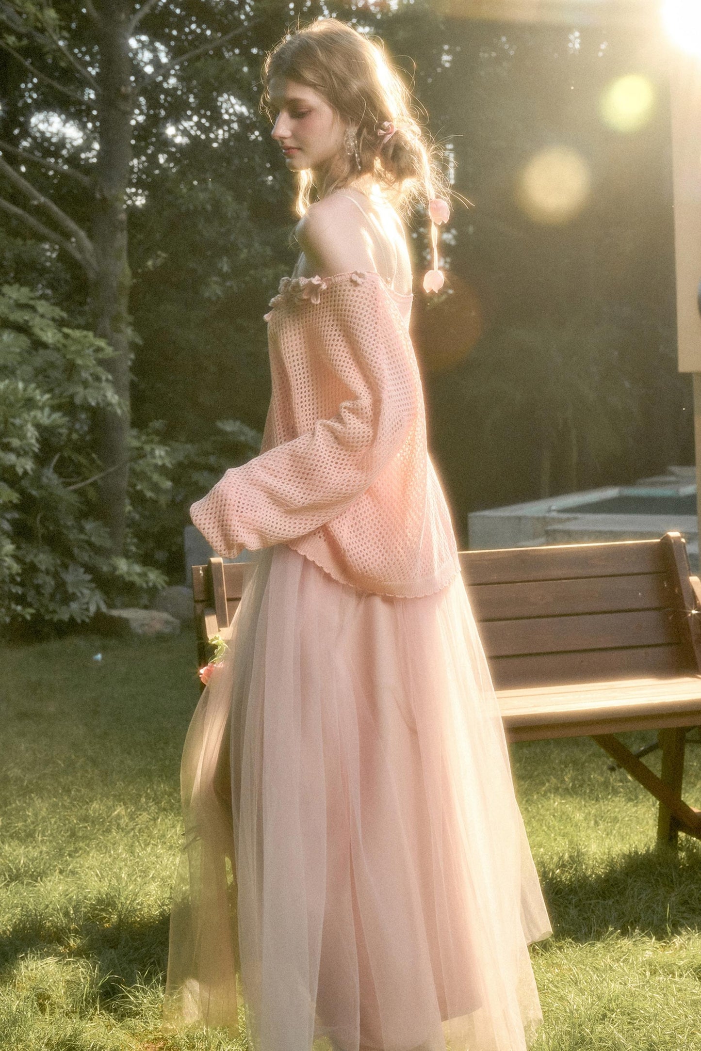 Galaxy Ice Silk Hollow Cardigan