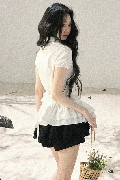 Pure White Ruffled Blouse