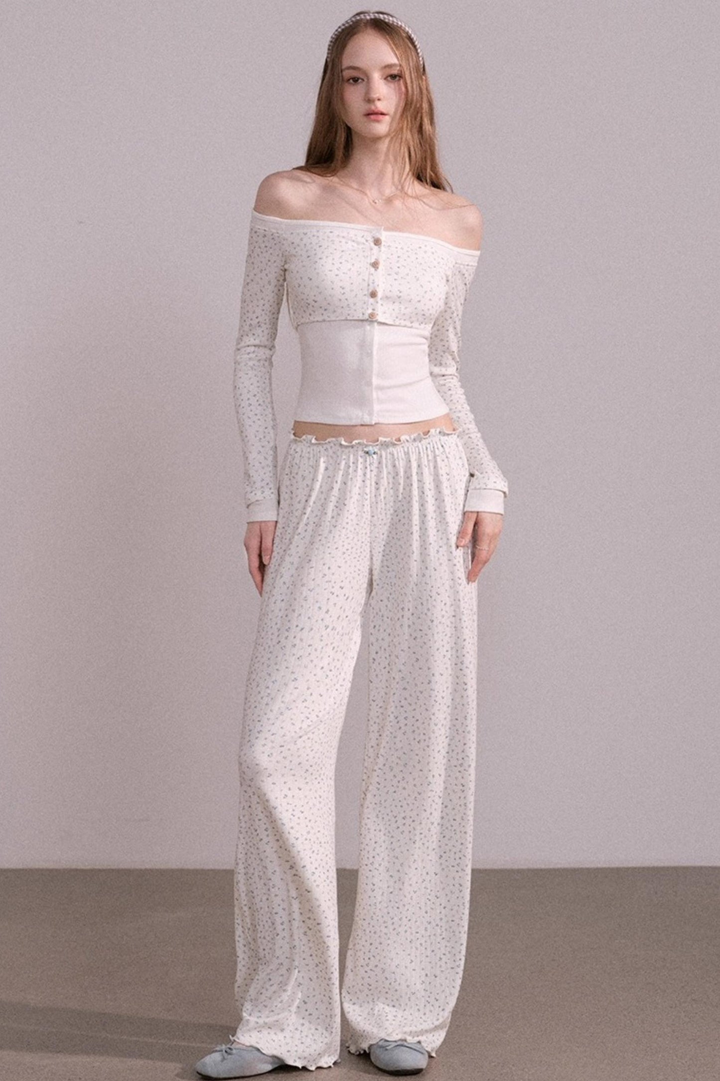 Autumn Floral Knitted Tops Set-Up