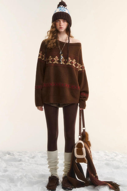 Gingerbread Man Fair Isle Sweater Set