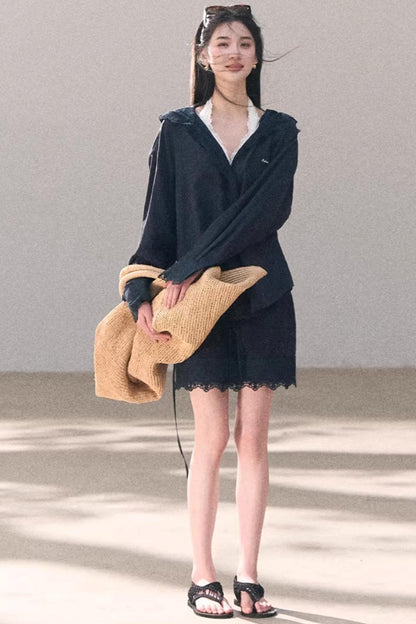 Lyocell Lace Vacation Shirt Set-Up