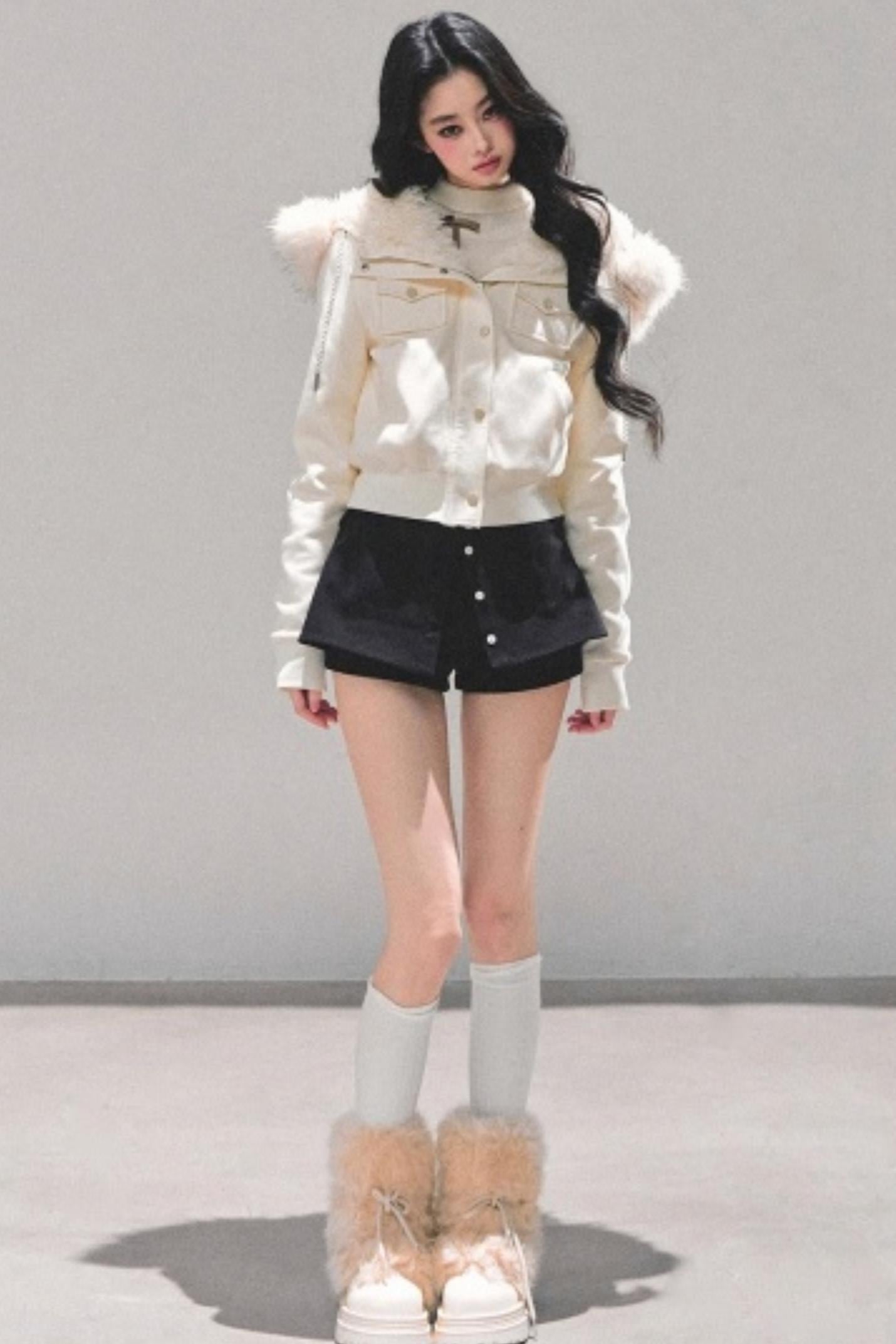 Winter Plush Hooded Coat