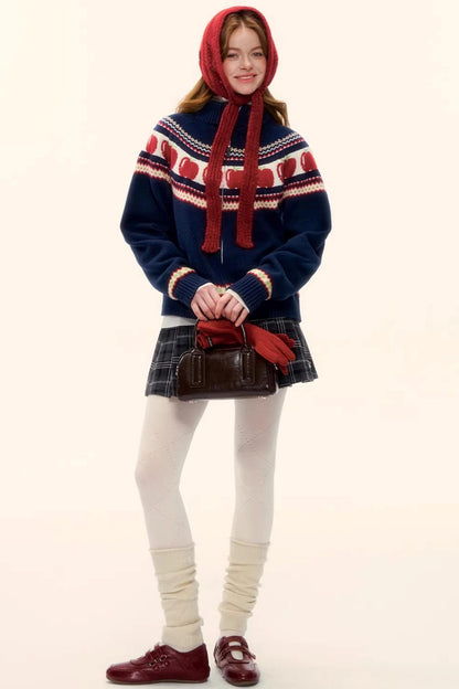 Retro Plaid Wool Skirt