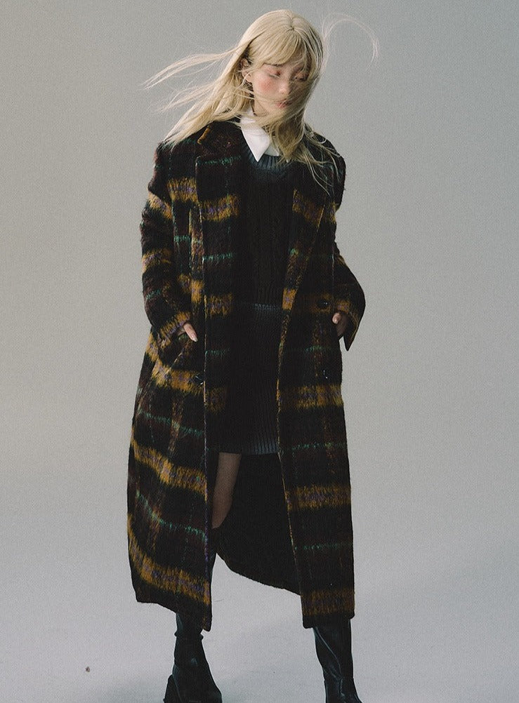 vintage plaid tweed coat