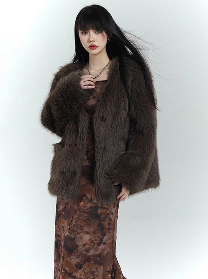 grass fur coat jacket