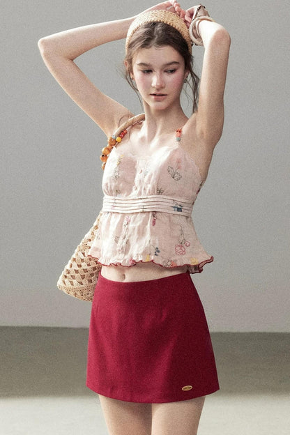 Lace Floral Ramie Top