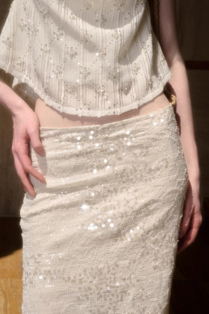 Celestial Slouchy Suit With Knit Skirt Set-Up