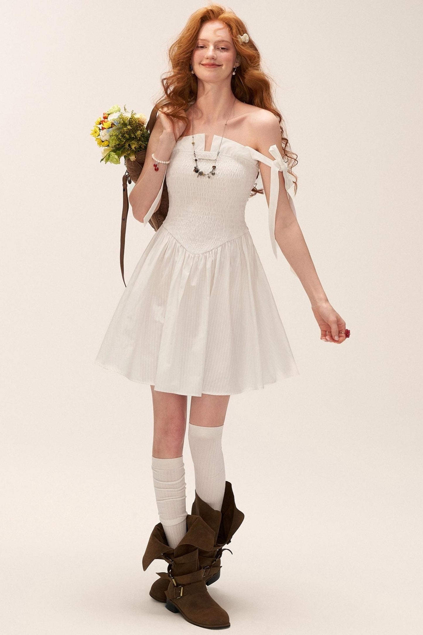 French Striped Bow Sundress