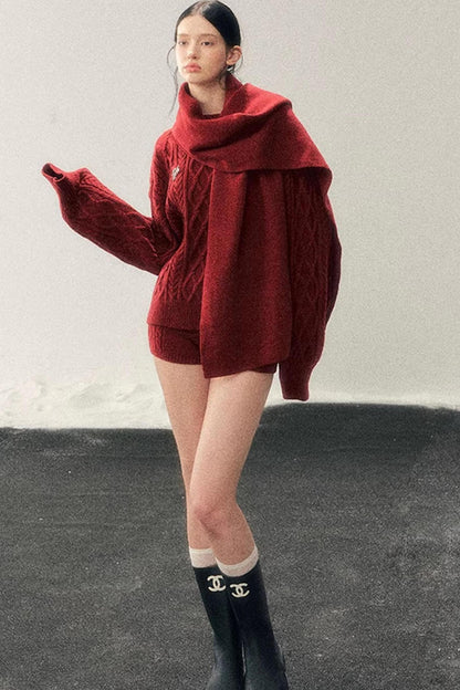 Zurich Knit Sweater Shorts Set-Up