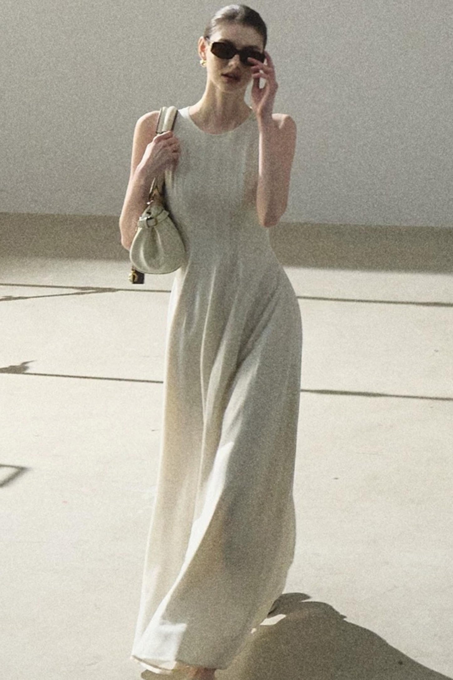 Shimmering Linen Sleeveless Dress