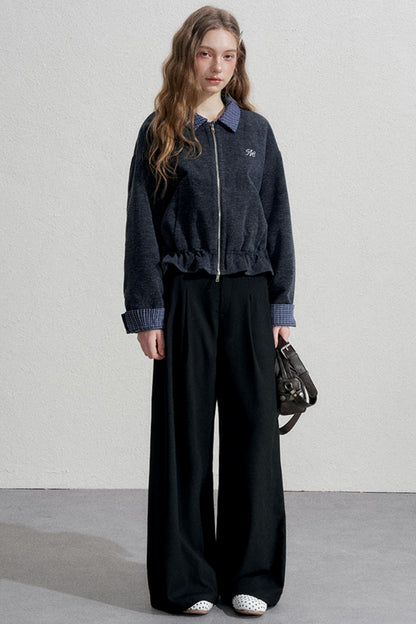 Blue Plaid Patchwork Jacket