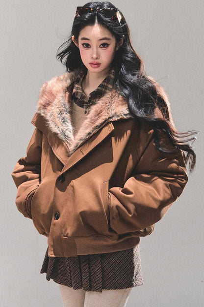 Hepburn-Style Quilted Winter Coat