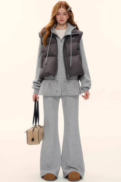 Fleece-Lined Flared Casual Pants