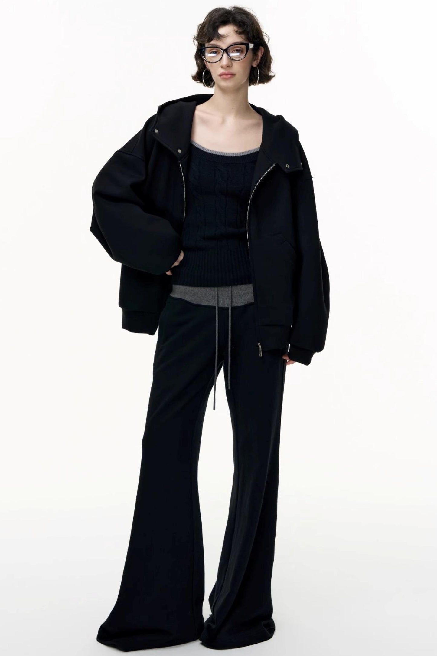 Tea Layer Hooded Cardigan Coat